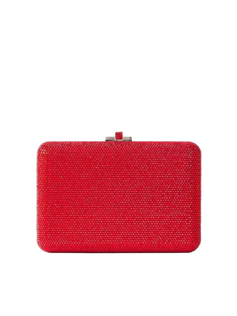 Slim Slide Crystal-embellished Silver-tone Clutch Slim Slide Crystal-embellished Silver-tone Clutch