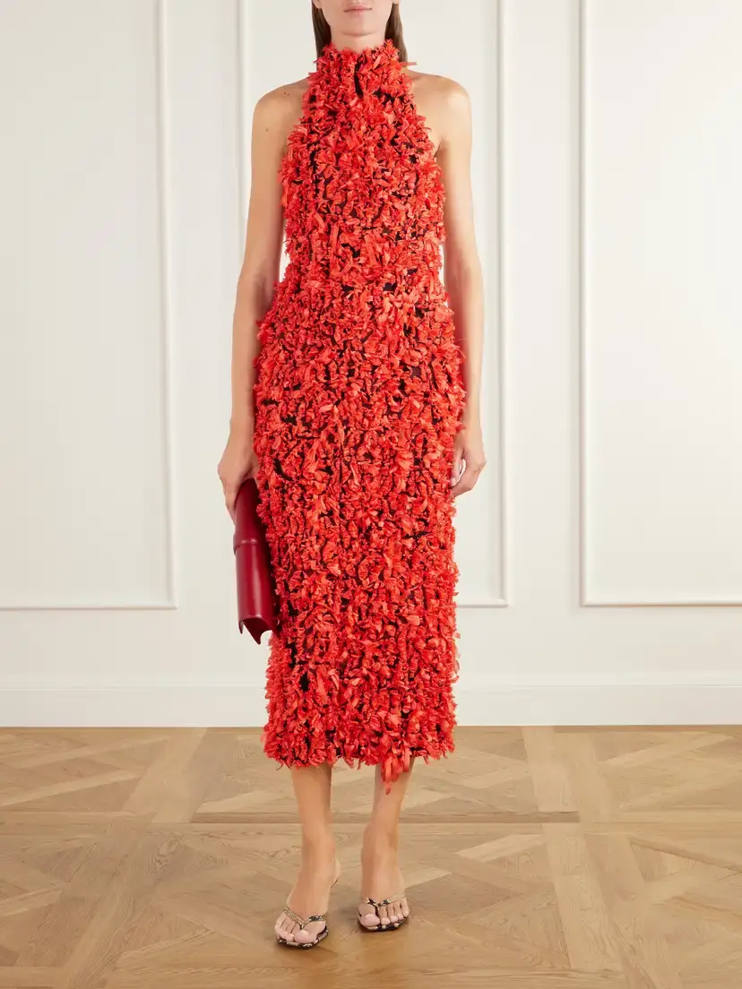 Tove Grettel Open-back Fil-coupé Halterneck Midi Dress | Thumbnail 2 Tove Grettel Open-back Fil-coupé Halterneck Midi Dress | Thumbnail 2