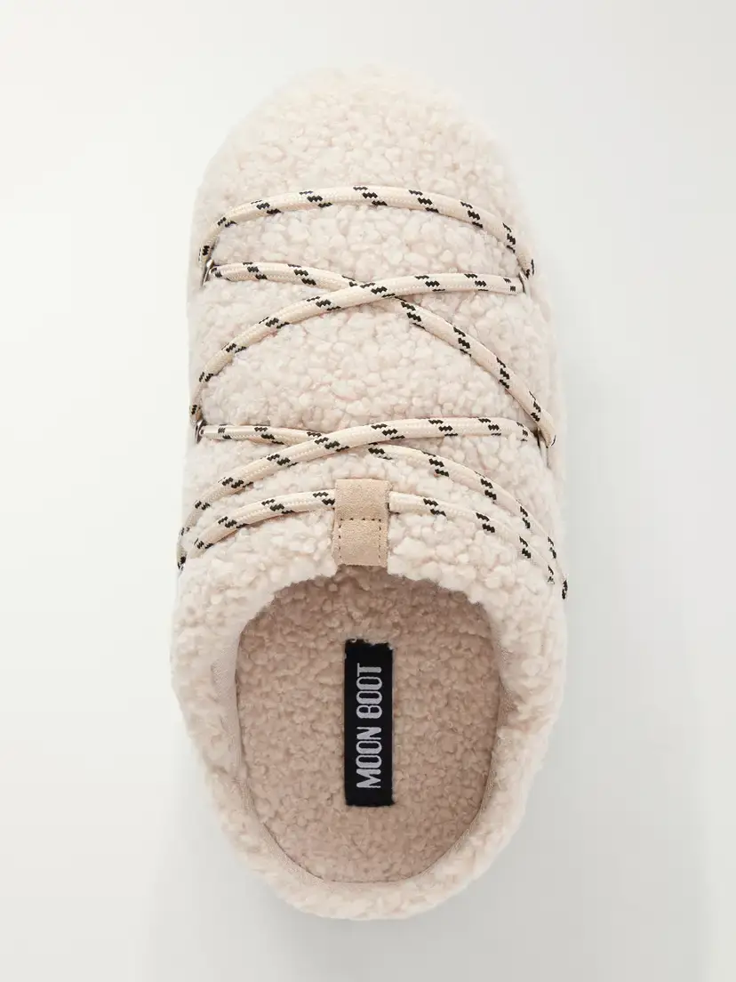 Moon Boot Teddy Suede-trimmed Plush Slip-ons | Thumbnail 6 Moon Boot Teddy Suede-trimmed Plush Slip-ons | Thumbnail 6
