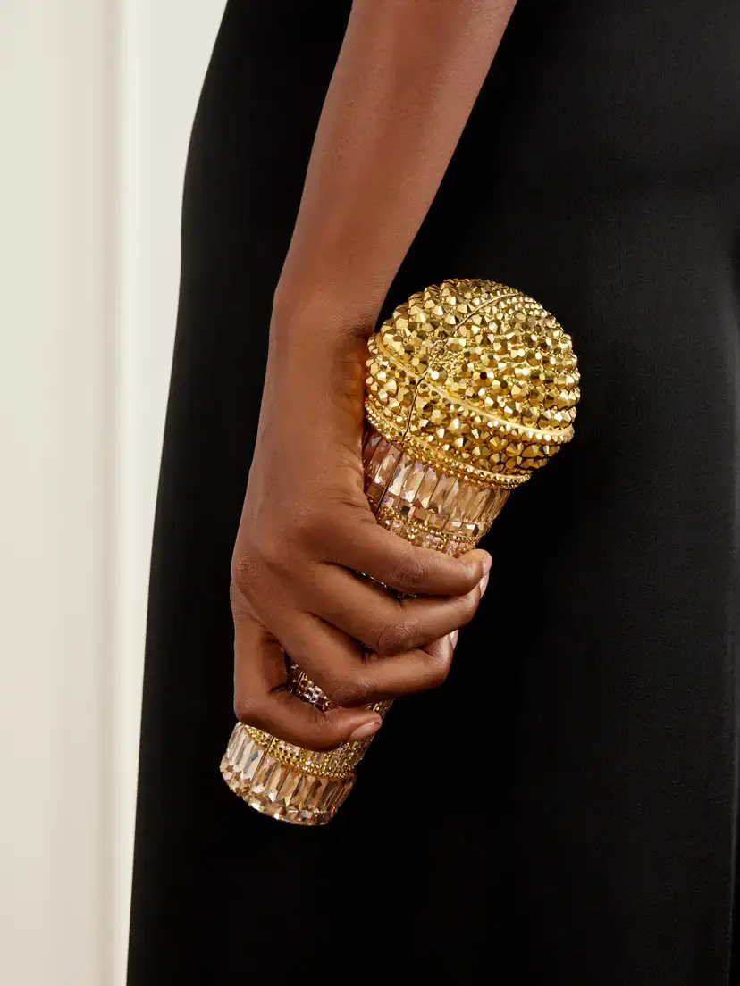 Judith Leiber Couture Microphone Diva Crystal-embellished Silver-tone Clutch | Thumbnail 2 Judith Leiber Couture Microphone Diva Crystal-embellished Silver-tone Clutch | Thumbnail 2