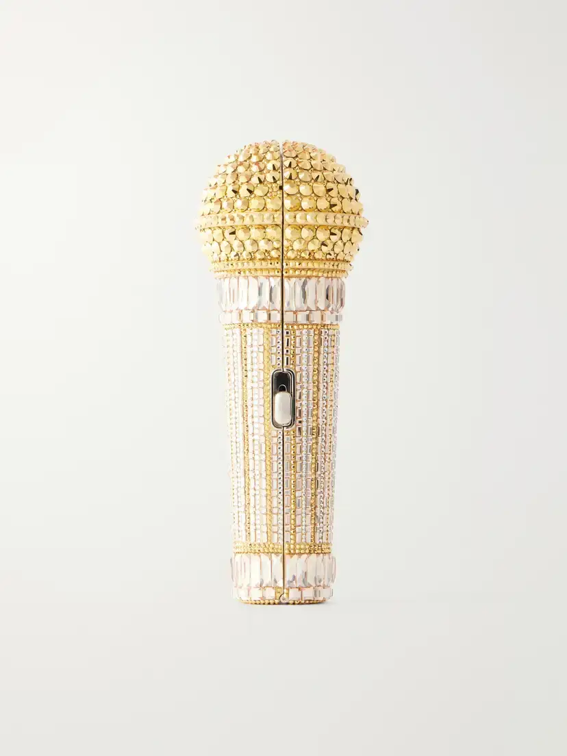 Judith Leiber Couture Microphone Diva Crystal-embellished Silver-tone Clutch | Thumbnail 4 Judith Leiber Couture Microphone Diva Crystal-embellished Silver-tone Clutch | Thumbnail 4