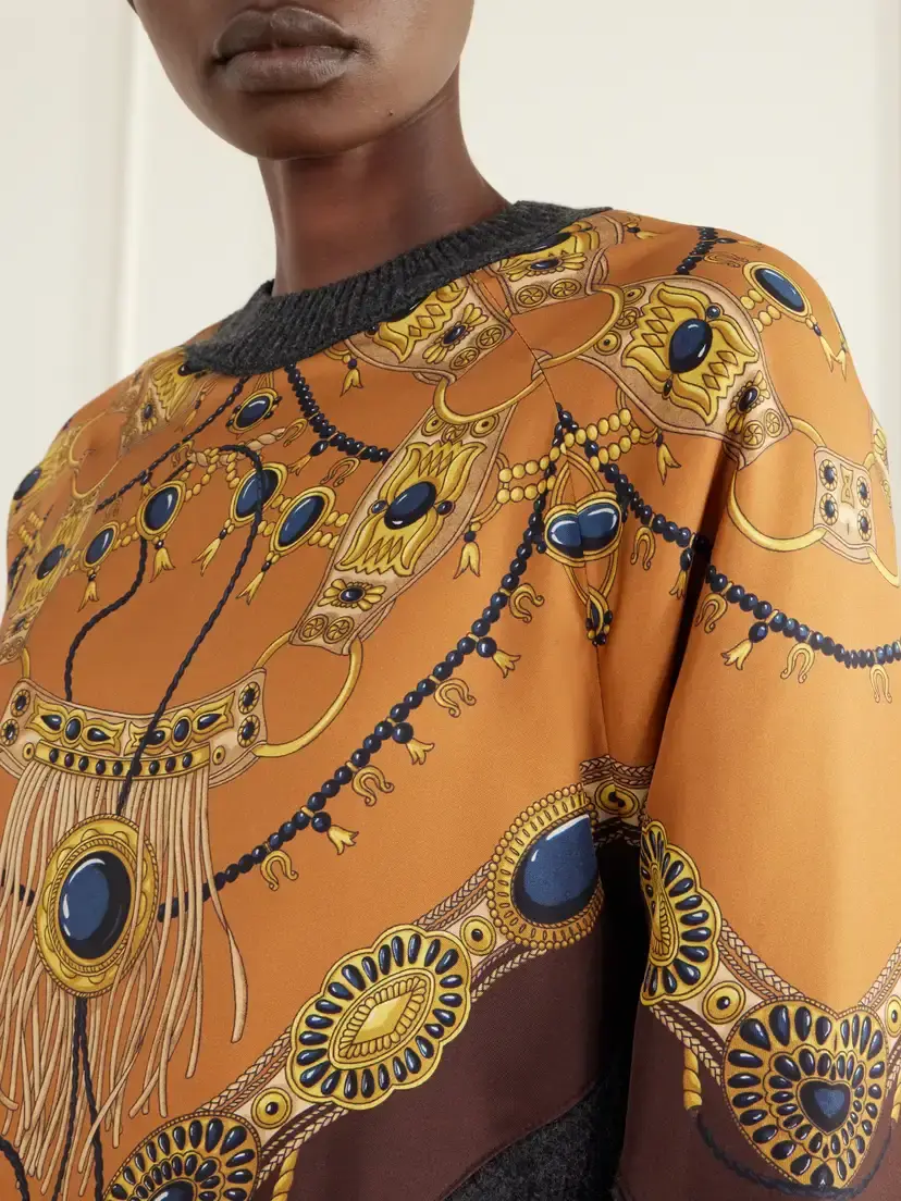 Etro Printed Silk-trimmed Wool And Cashmere-blend Sweater | Thumbnail 5 Etro Printed Silk-trimmed Wool And Cashmere-blend Sweater | Thumbnail 5