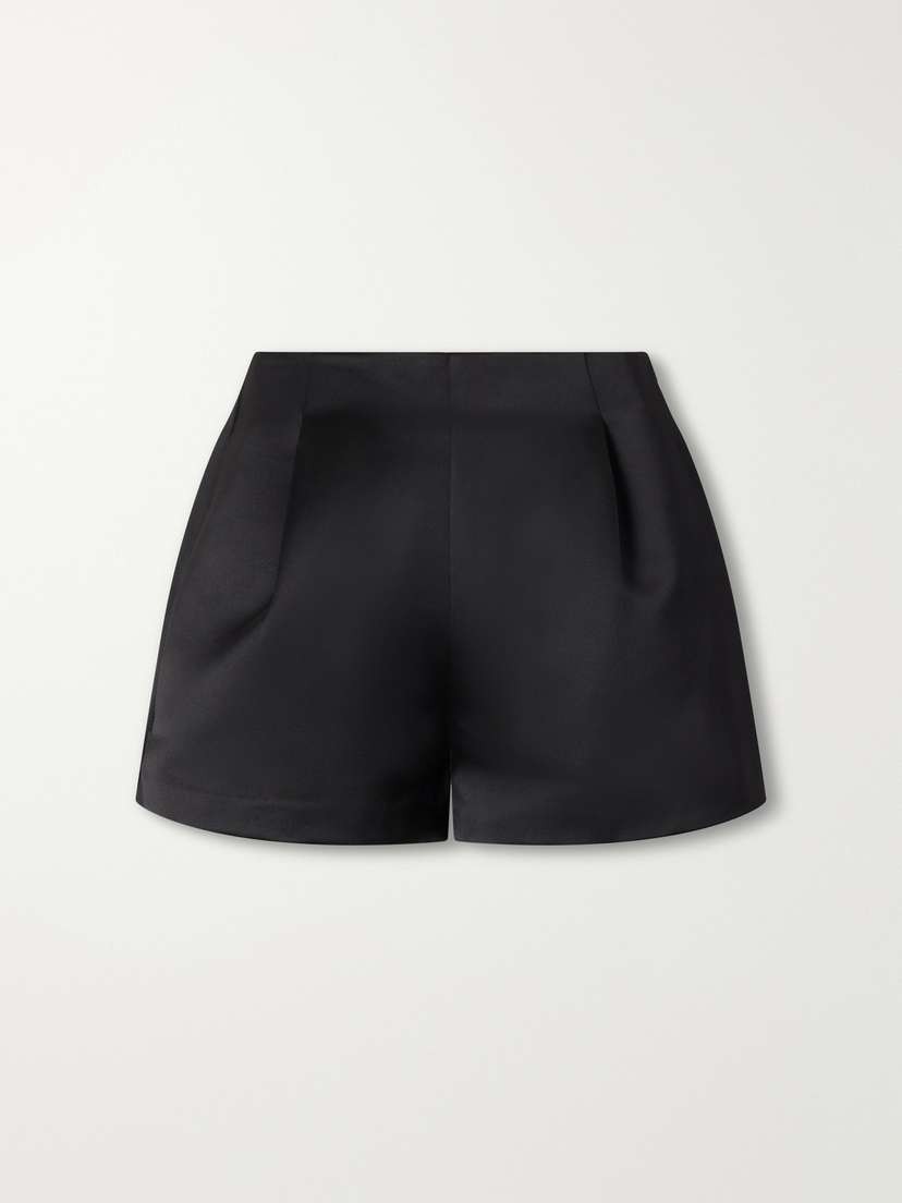Ulla Johnson Isa Pleated Duchesse-satin Shorts