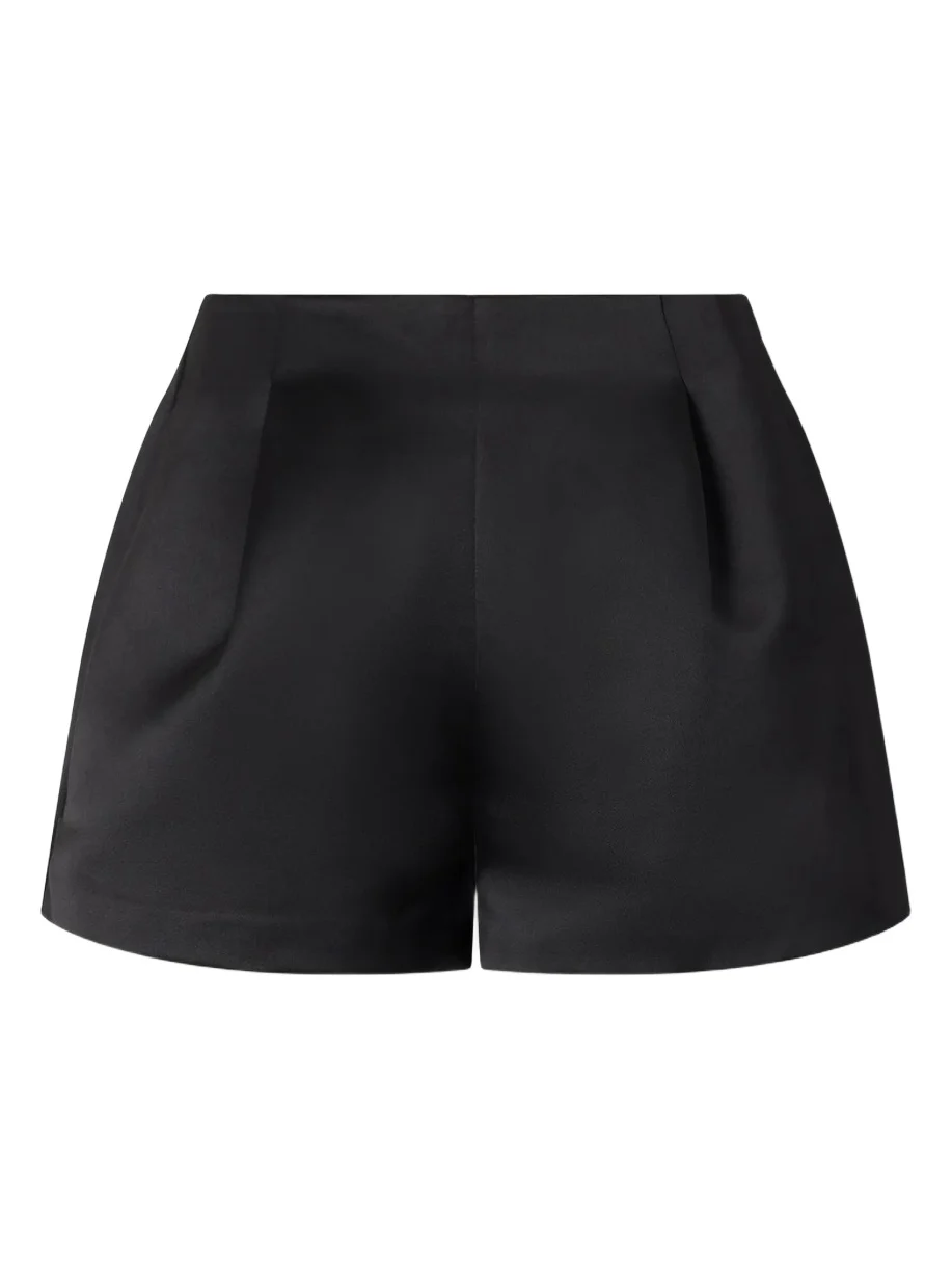Isa Pleated Duchess-satin Shorts Isa Pleated Duchess-satin Shorts