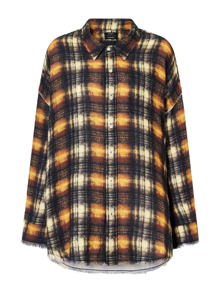 R13 Frayed Cotton-flannel Shirt