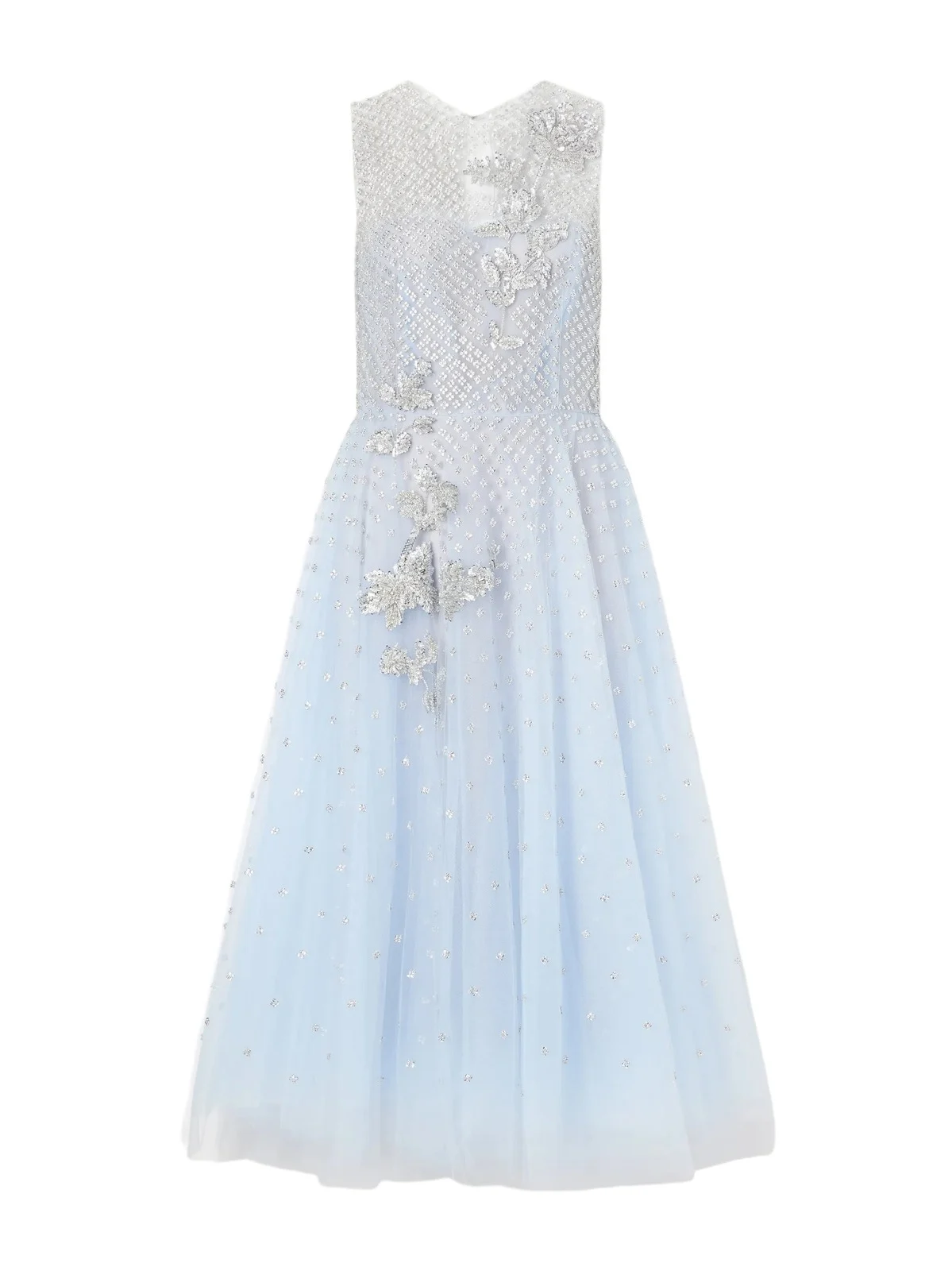 Layered Crystal-embellished Organza And Tulle Midi Dress Layered Crystal-embellished Organza And Tulle Midi Dress
