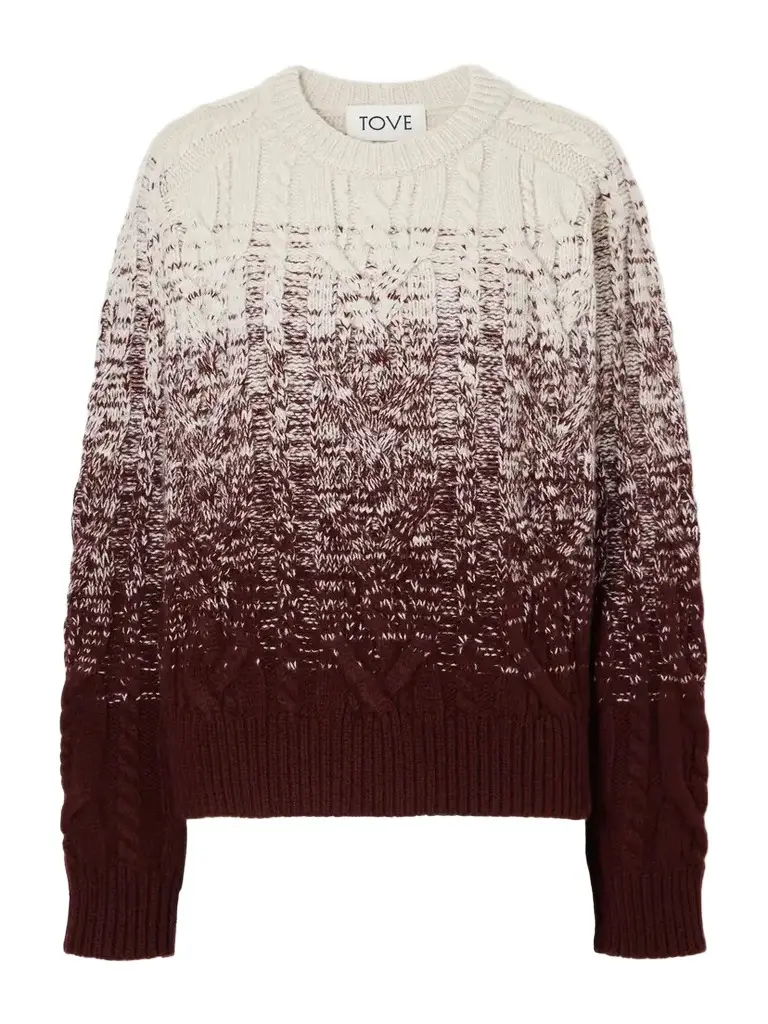 Tove Pierra Dégradé Cable-knit Wool Sweater