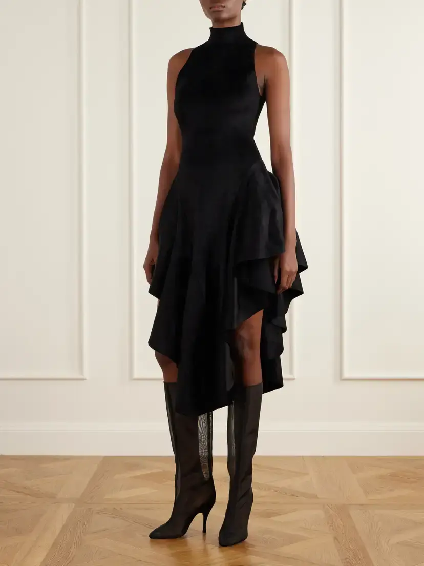 Alaïa Tube 100 Grosgrain-trimmed Tulle Knee Boots | Thumbnail 4 Alaïa Tube 100 Grosgrain-trimmed Tulle Knee Boots | Thumbnail 4