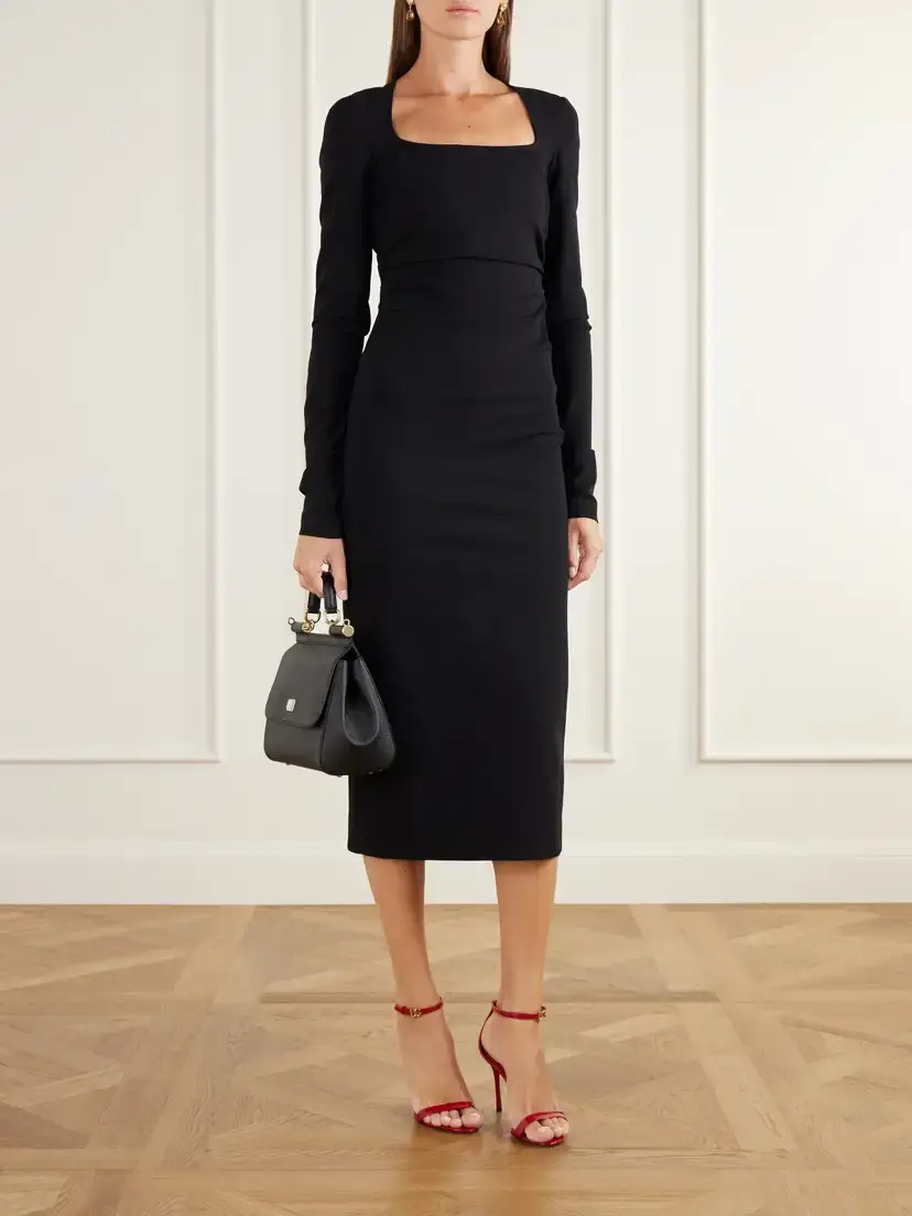 Dolce & Gabbana Ruched Stretch-jersey Midi Dress | Thumbnail 2 Dolce & Gabbana Ruched Stretch-jersey Midi Dress | Thumbnail 2