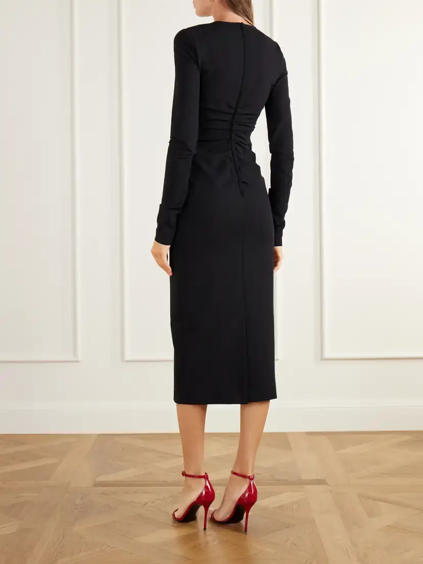 Dolce & Gabbana Ruched Stretch-jersey Midi Dress | Thumbnail 3 Dolce & Gabbana Ruched Stretch-jersey Midi Dress | Thumbnail 3