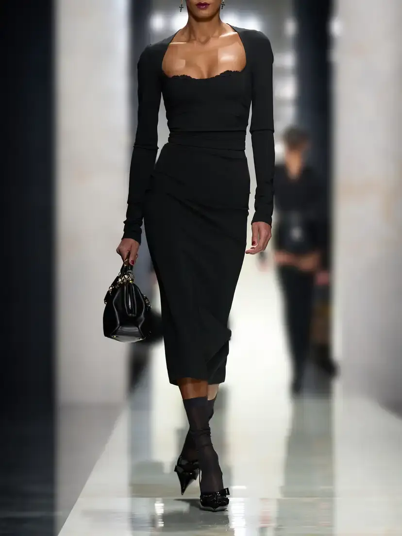 Dolce & Gabbana Ruched Stretch-jersey Midi Dress | Thumbnail 5 Dolce & Gabbana Ruched Stretch-jersey Midi Dress | Thumbnail 5