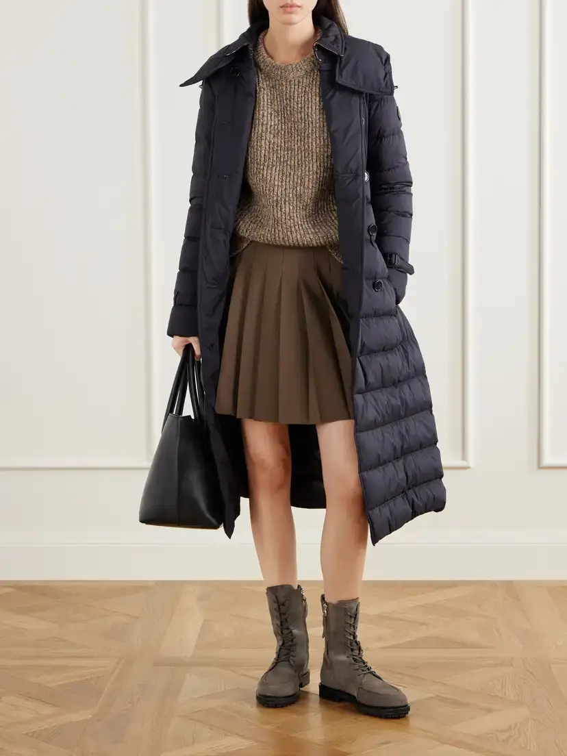 Burberry Belted Double-breasted Quilted Padded Shell Coat | Thumbnail 2 Burberry Belted Double-breasted Quilted Padded Shell Coat | Thumbnail 2