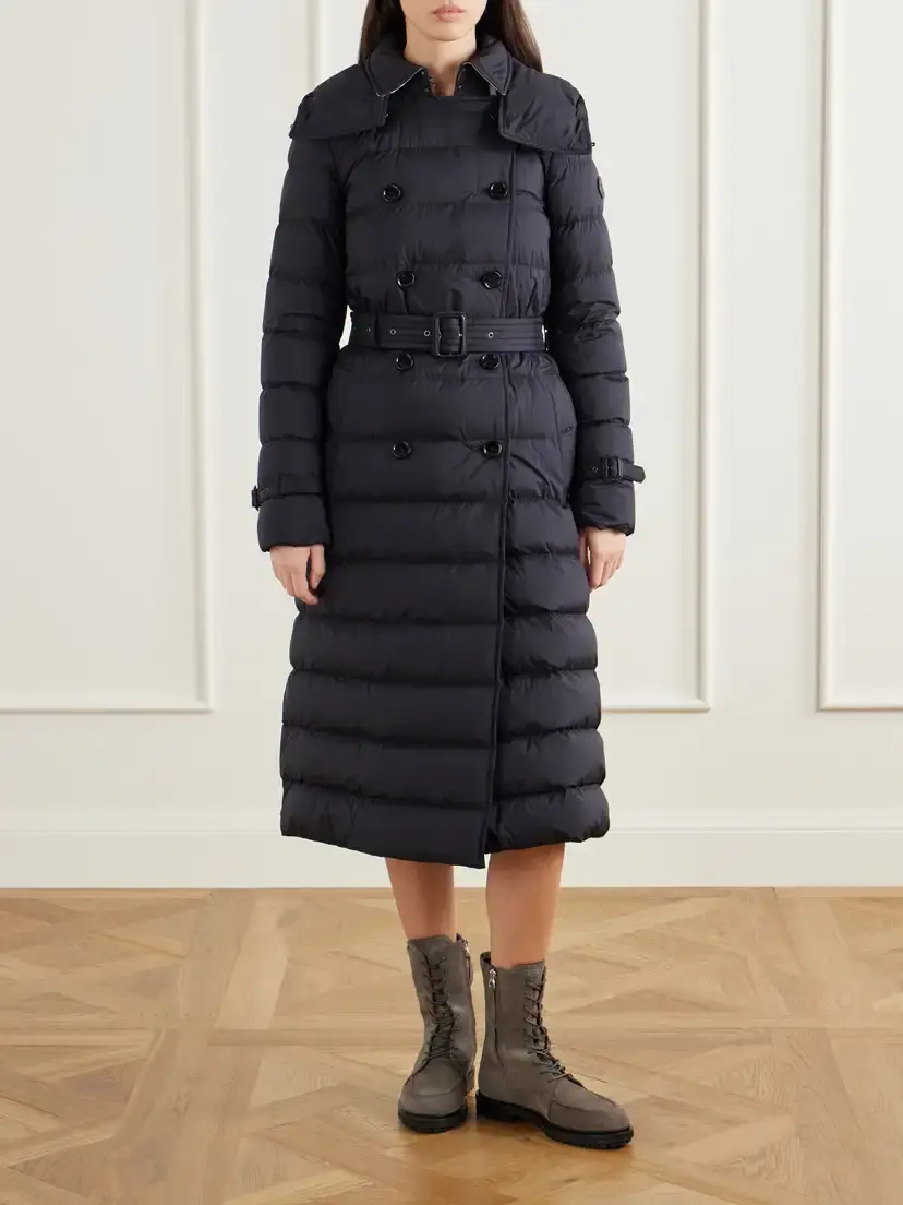 Burberry Belted Double-breasted Quilted Padded Shell Coat | Thumbnail 3 Burberry Belted Double-breasted Quilted Padded Shell Coat | Thumbnail 3