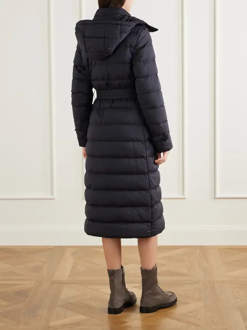 Burberry Belted Double-breasted Quilted Padded Shell Coat | Thumbnail 4 Burberry Belted Double-breasted Quilted Padded Shell Coat | Thumbnail 4