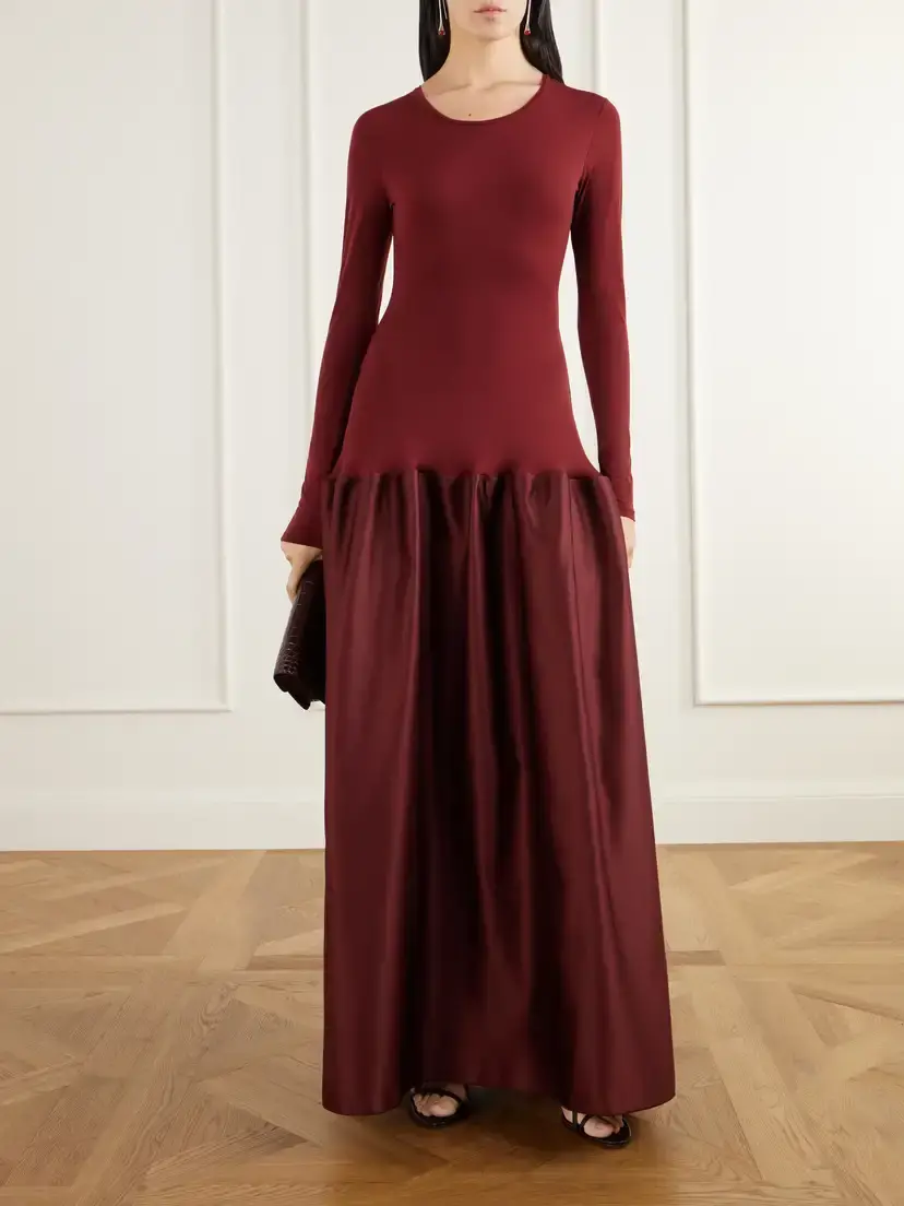 FFORME Catrin Gathered Jersey And Duchess-satin Maxi Dress | Thumbnail 2 FFORME Catrin Gathered Jersey And Duchess-satin Maxi Dress | Thumbnail 2