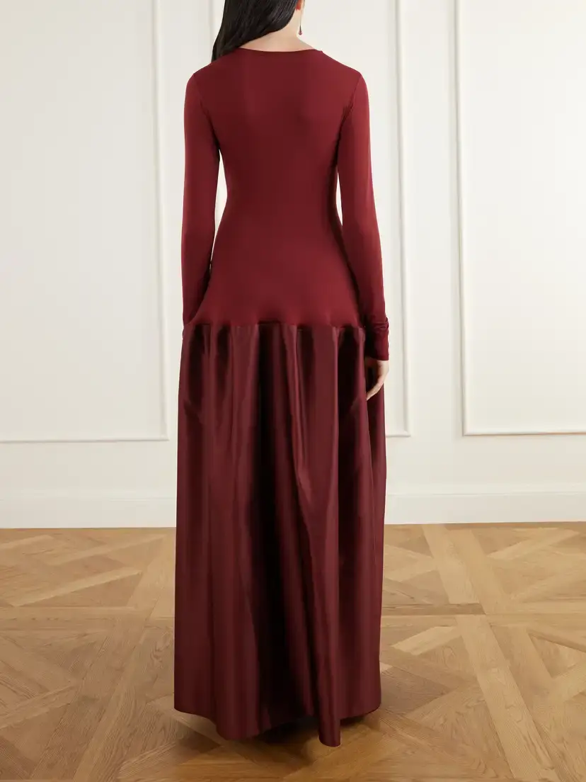 FFORME Catrin Gathered Jersey And Duchess-satin Maxi Dress | Thumbnail 3 FFORME Catrin Gathered Jersey And Duchess-satin Maxi Dress | Thumbnail 3