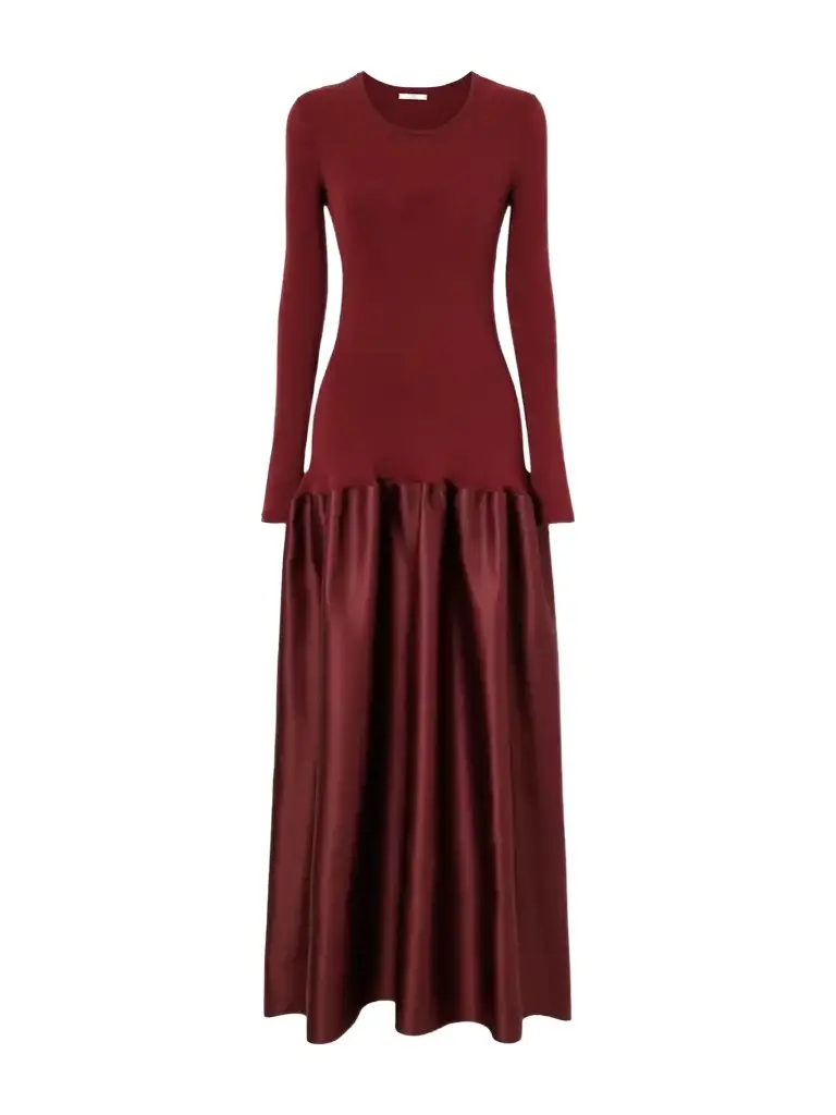 Catrin Gathered Jersey And Duchess-satin Maxi Dress