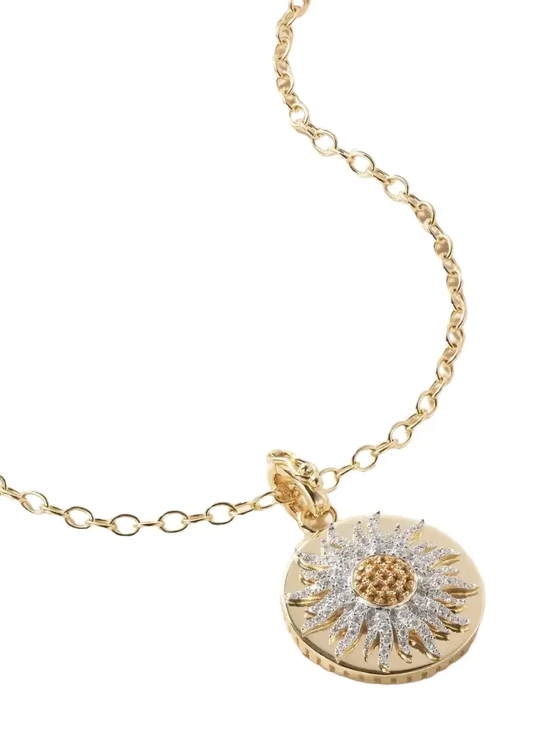 Yvonne Léon Roi Soleil Mini 18-karat Gold, Diamond And Citrine Necklace