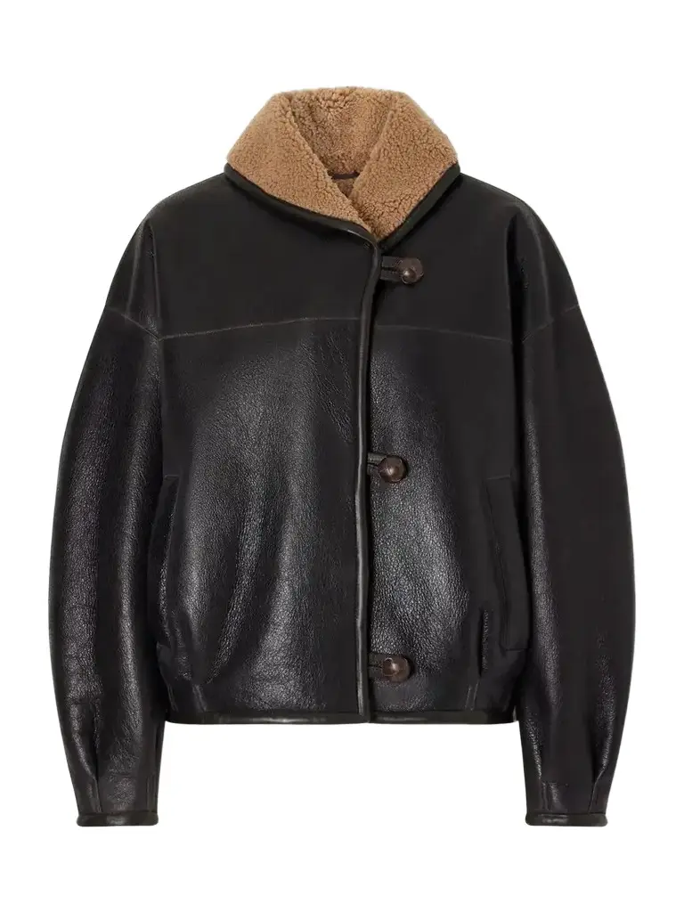 Isabel Marant Charina Shearling-trimmed Leather Jacket