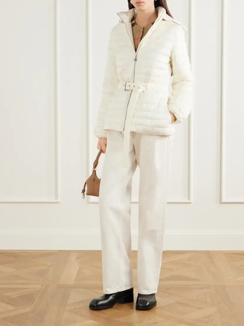 Burberry Belted Quilted Padded Shell Hooded Jacket | Thumbnail 2 Burberry Belted Quilted Padded Shell Hooded Jacket | Thumbnail 2