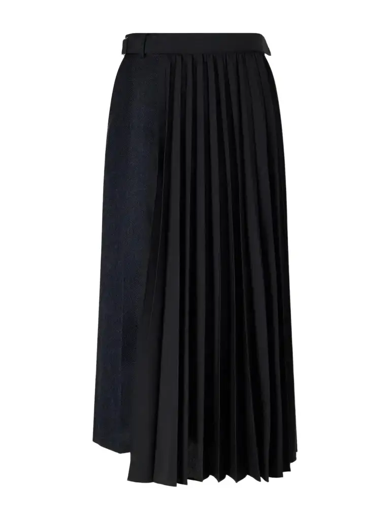 Pleated Herringbone Wool-blend Midi Skirt Pleated Herringbone Wool-blend Midi Skirt