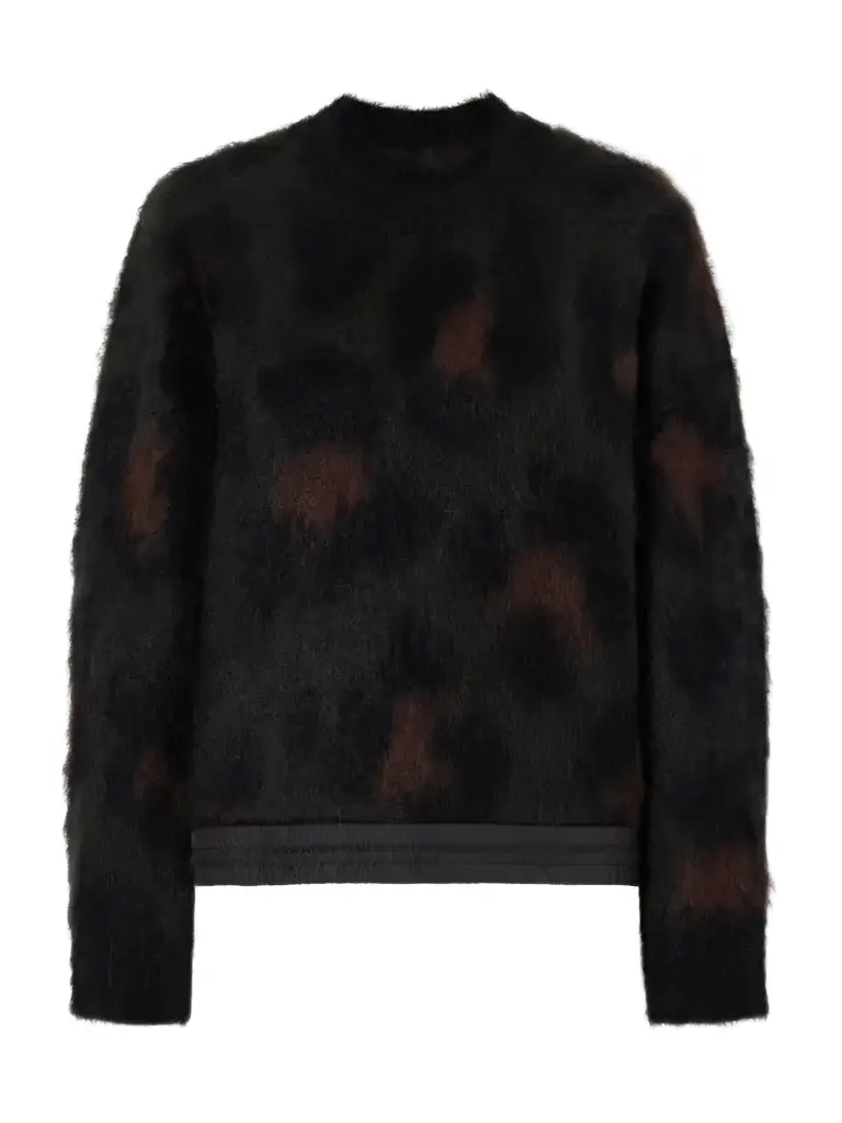 Leopard-print Mohair-blend Sweater