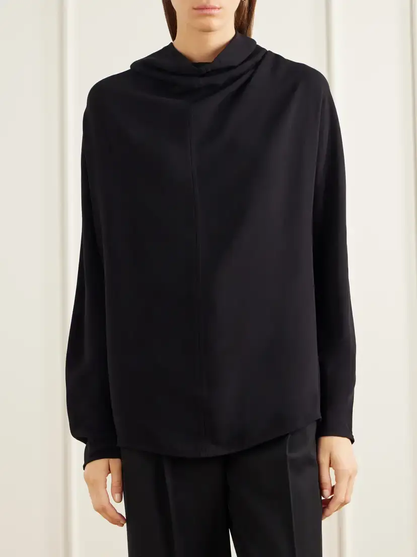 TOTEME Draped Tie-detailed Satin Blouse | Thumbnail 3 TOTEME Draped Tie-detailed Satin Blouse | Thumbnail 3
