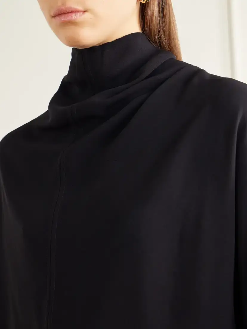 TOTEME Draped Tie-detailed Satin Blouse | Thumbnail 5 TOTEME Draped Tie-detailed Satin Blouse | Thumbnail 5