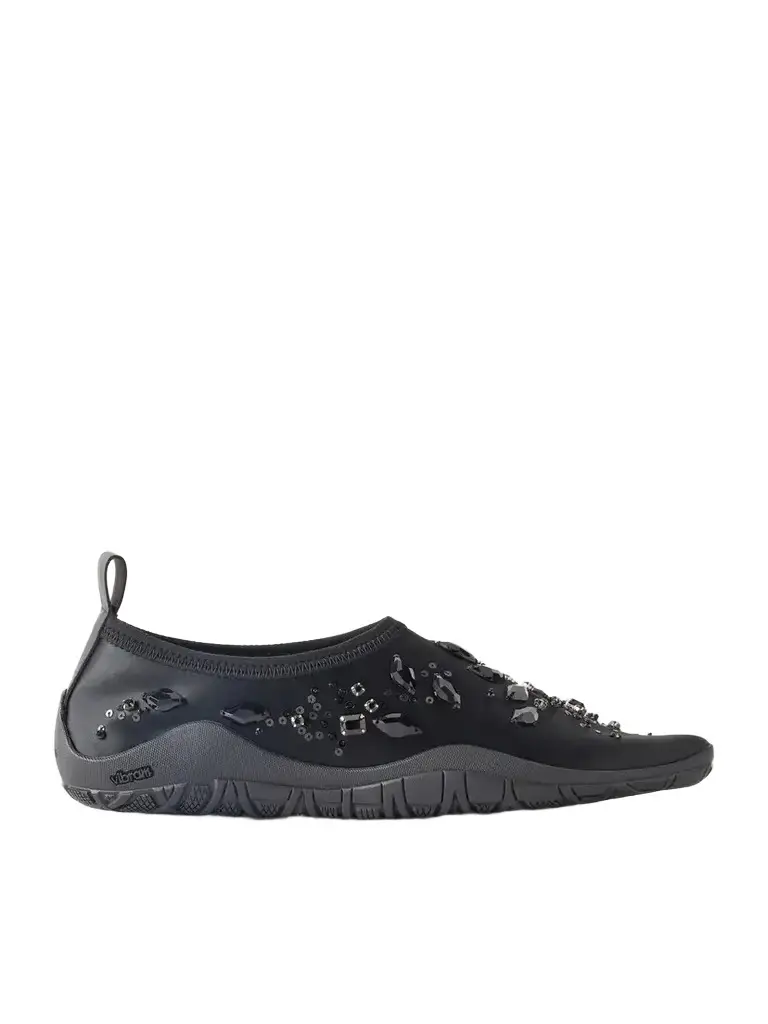 Elbe Embellished Satin Slip-ons Elbe Embellished Satin Slip-ons
