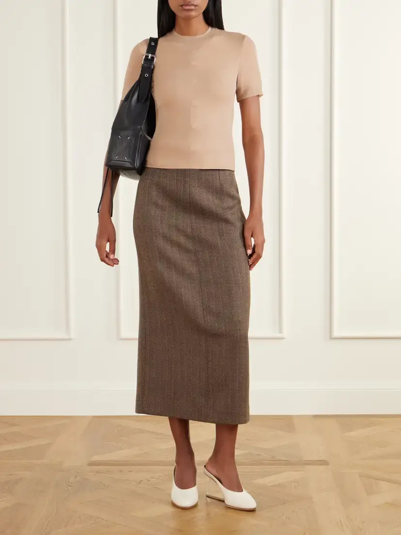 Maison Margiela Wool-herringbone Midi Skirt | Thumbnail 2 Maison Margiela Wool-herringbone Midi Skirt | Thumbnail 2