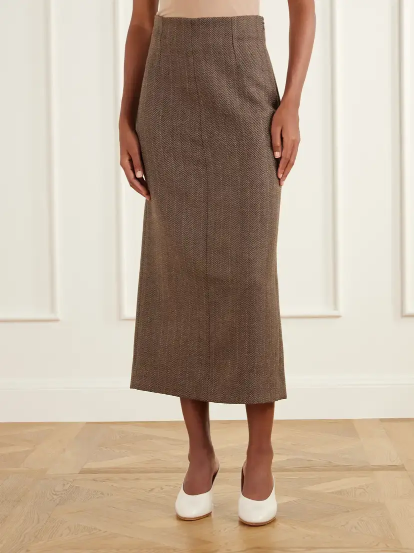 Maison Margiela Wool-herringbone Midi Skirt | Thumbnail 3 Maison Margiela Wool-herringbone Midi Skirt | Thumbnail 3