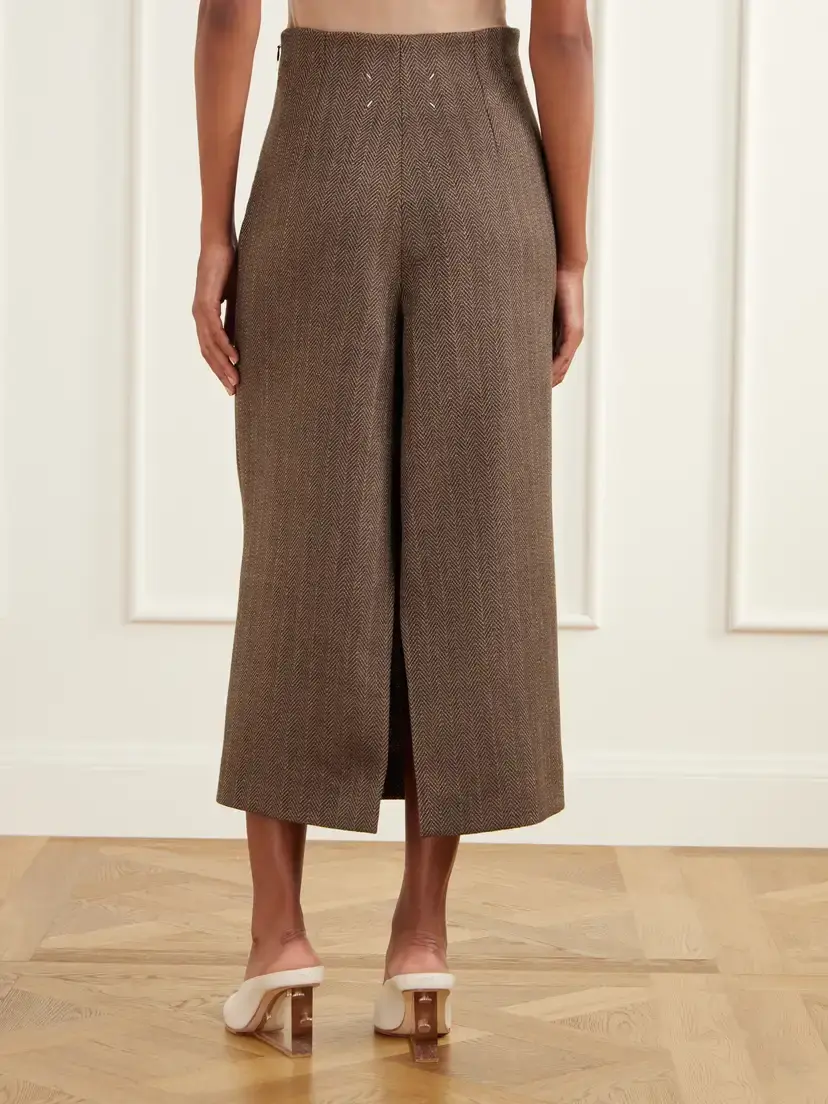 Maison Margiela Wool-herringbone Midi Skirt | Thumbnail 4 Maison Margiela Wool-herringbone Midi Skirt | Thumbnail 4