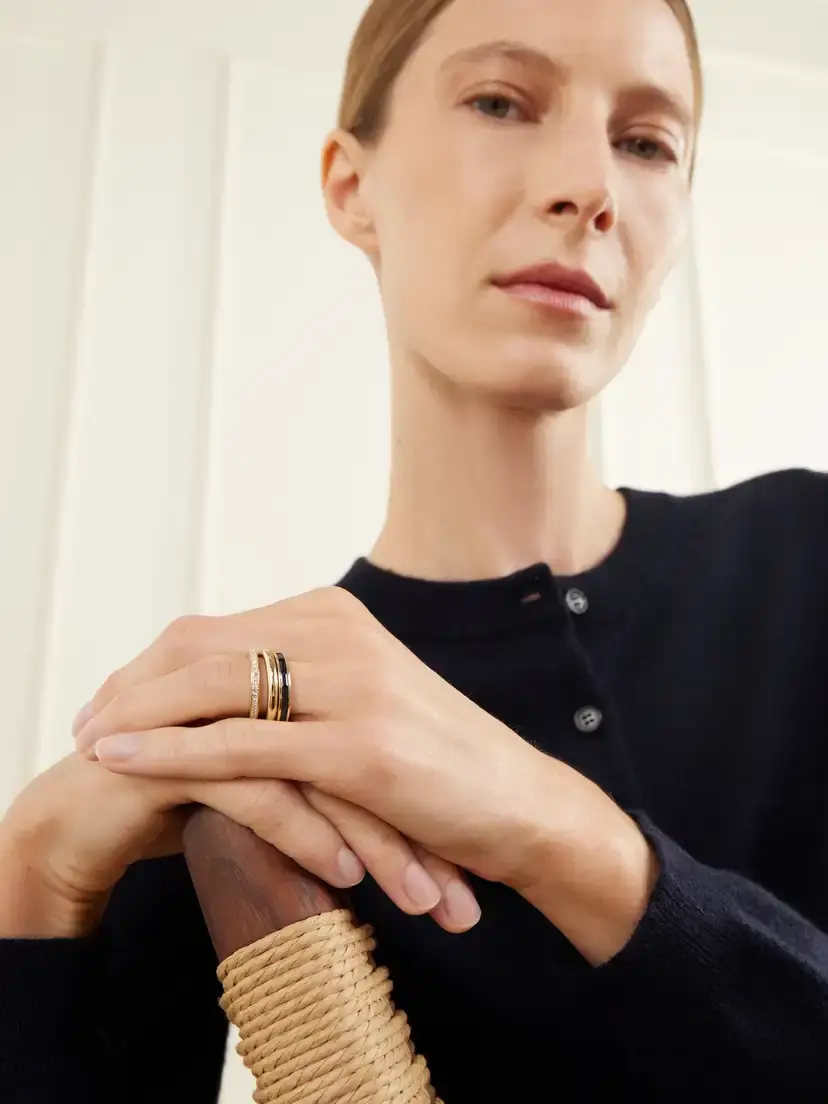 By Pariah Stack Set Of Three 14-karat Gold, Navy Sapphire And Diamond Rings - Blue | Thumbnail 4 By Pariah Stack Set Of Three 14-karat Gold, Navy Sapphire And Diamond Rings - Blue | Thumbnail 4