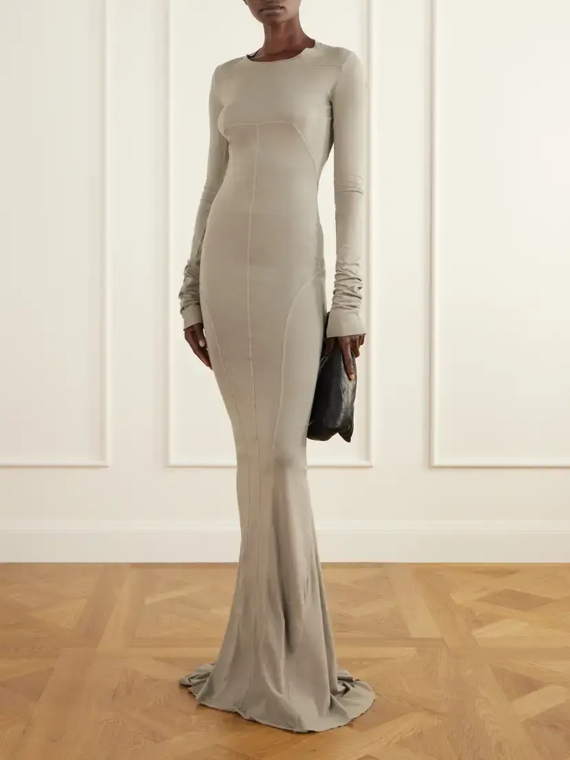 Rick Owens Edfu Paneled Cotton-jersey Gown | Thumbnail 2