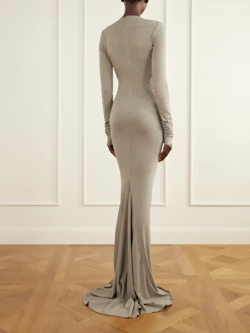 Rick Owens Edfu Paneled Cotton-jersey Gown | Thumbnail 3