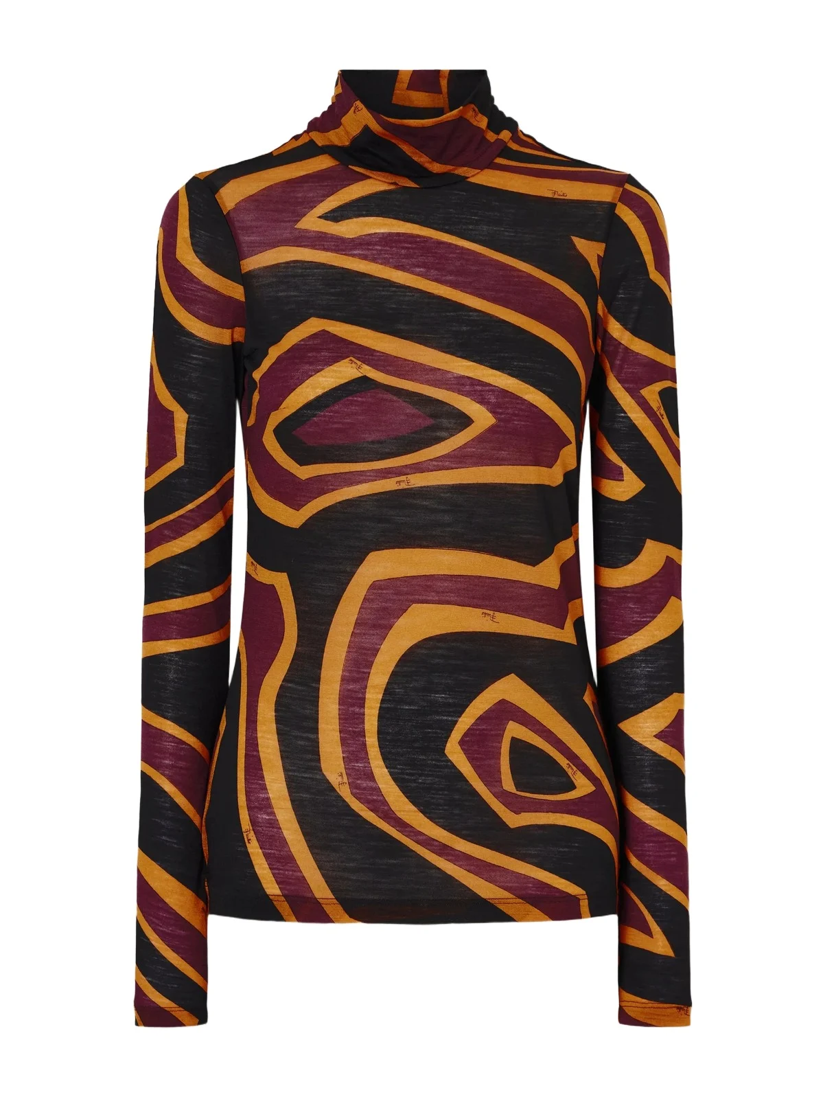 Fiammato Printed Wool-blend Jersey Blouse Fiammato Printed Wool-blend Jersey Blouse