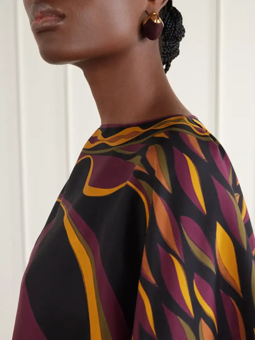 PUCCI Cape-detailed Printed Silk-twill Maxi Dress | Thumbnail 4 PUCCI Cape-detailed Printed Silk-twill Maxi Dress | Thumbnail 4