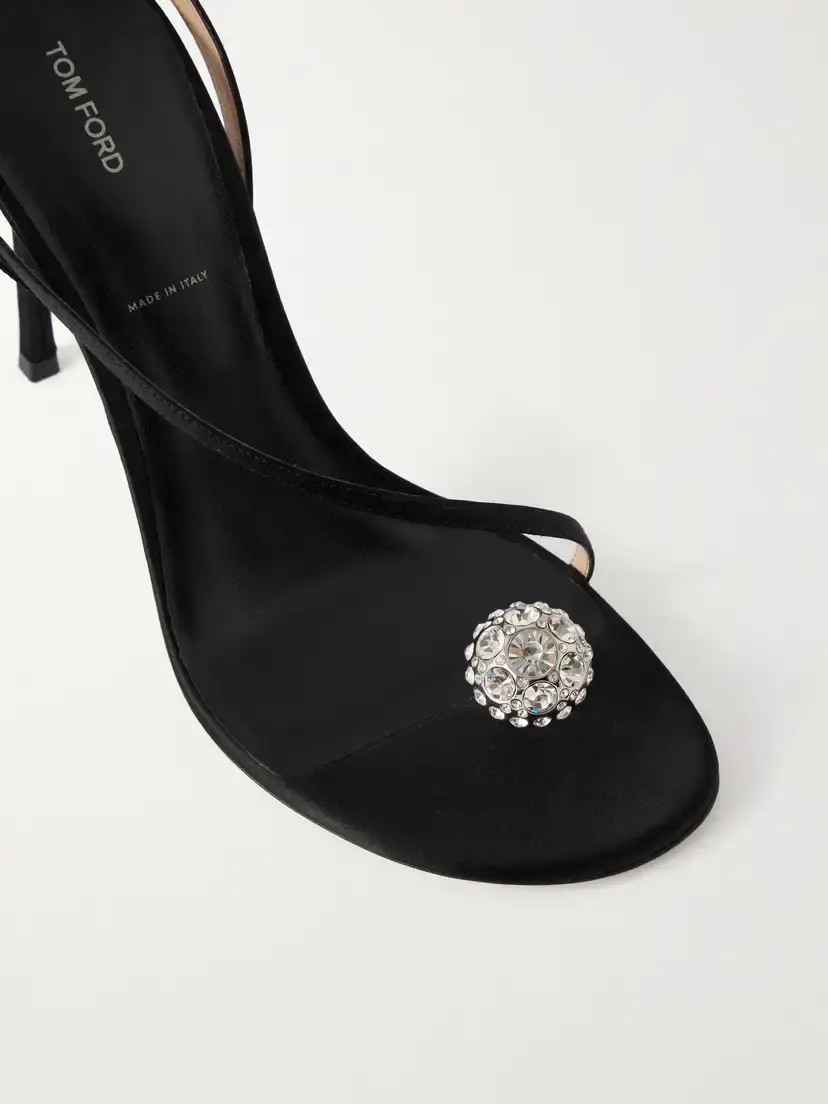 Tom Ford Crystal-embellished Leather-trimmed Satin Sandals | Thumbnail 5 Tom Ford Crystal-embellished Leather-trimmed Satin Sandals | Thumbnail 5