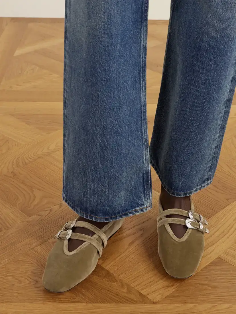 Le Monde Béryl Claudia Embellished Velvet Ballet Flats | Thumbnail 2 Le Monde Béryl Claudia Embellished Velvet Ballet Flats | Thumbnail 2