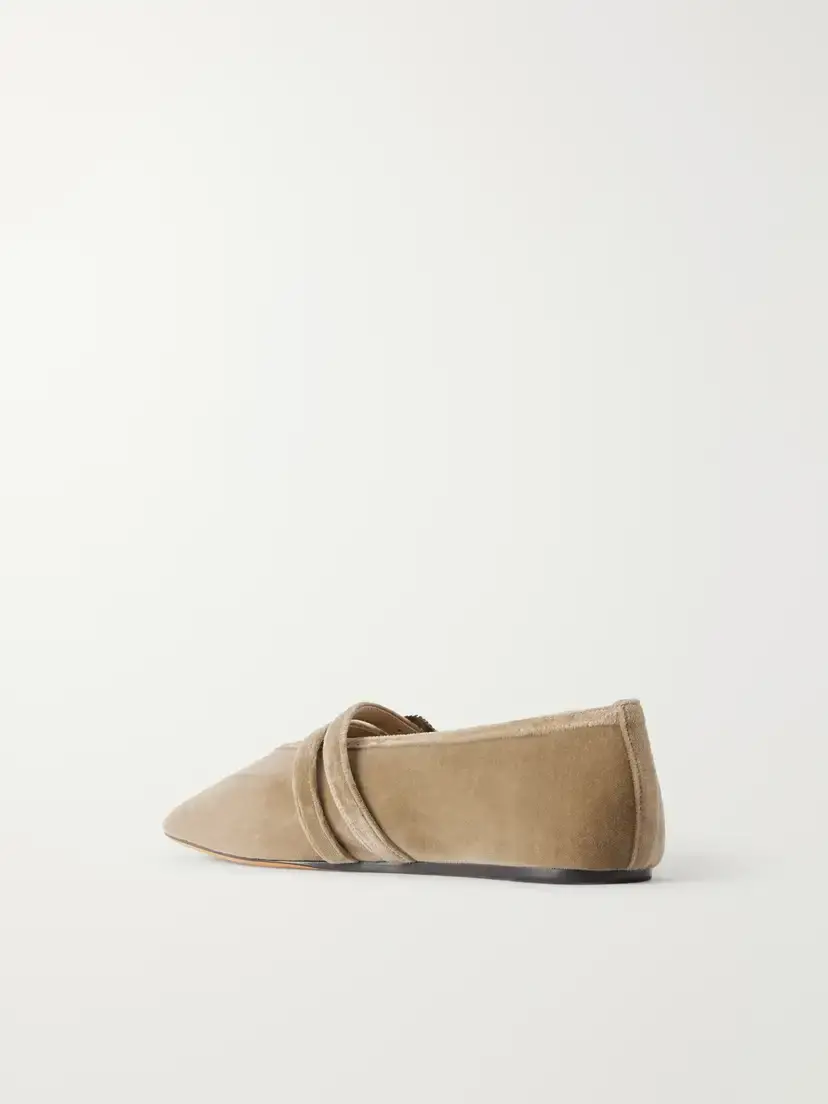Le Monde Béryl Claudia Embellished Velvet Ballet Flats | Thumbnail 3 Le Monde Béryl Claudia Embellished Velvet Ballet Flats | Thumbnail 3