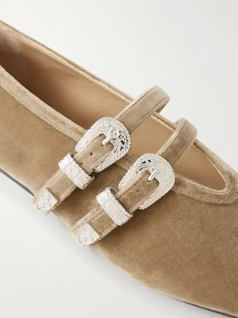 Le Monde Béryl Claudia Embellished Velvet Ballet Flats | Thumbnail 5 Le Monde Béryl Claudia Embellished Velvet Ballet Flats | Thumbnail 5