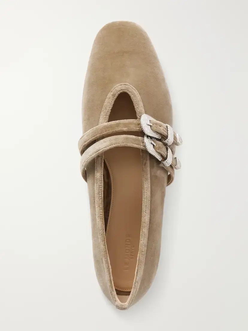 Le Monde Béryl Claudia Embellished Velvet Ballet Flats | Thumbnail 6 Le Monde Béryl Claudia Embellished Velvet Ballet Flats | Thumbnail 6