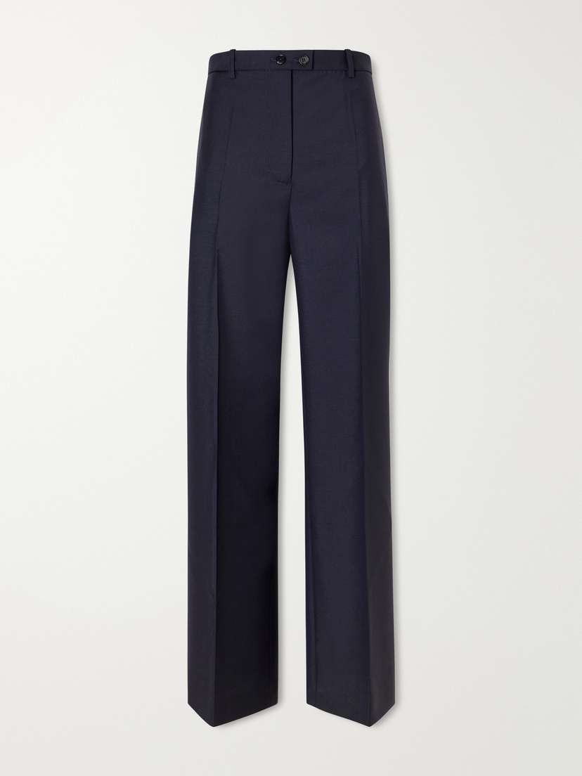 Jil Sander Wool And Mohair-blend Canvas Wide-leg Pants