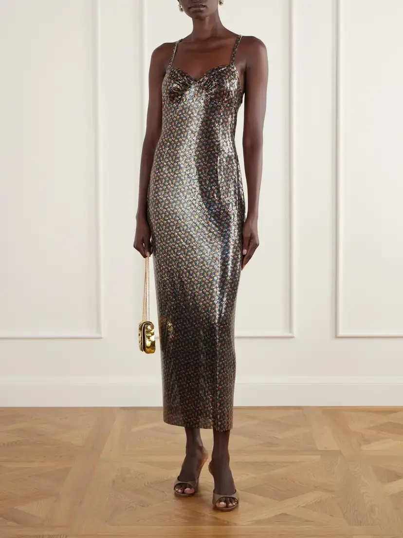 Rabanne Floral-printed Chainmail Maxi Dress | Thumbnail 2 Rabanne Floral-printed Chainmail Maxi Dress | Thumbnail 2