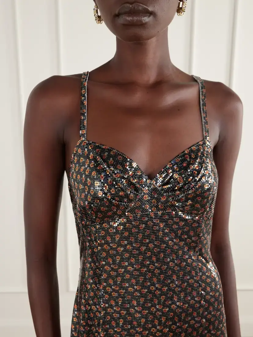 Rabanne Floral-printed Chainmail Maxi Dress | Thumbnail 4 Rabanne Floral-printed Chainmail Maxi Dress | Thumbnail 4