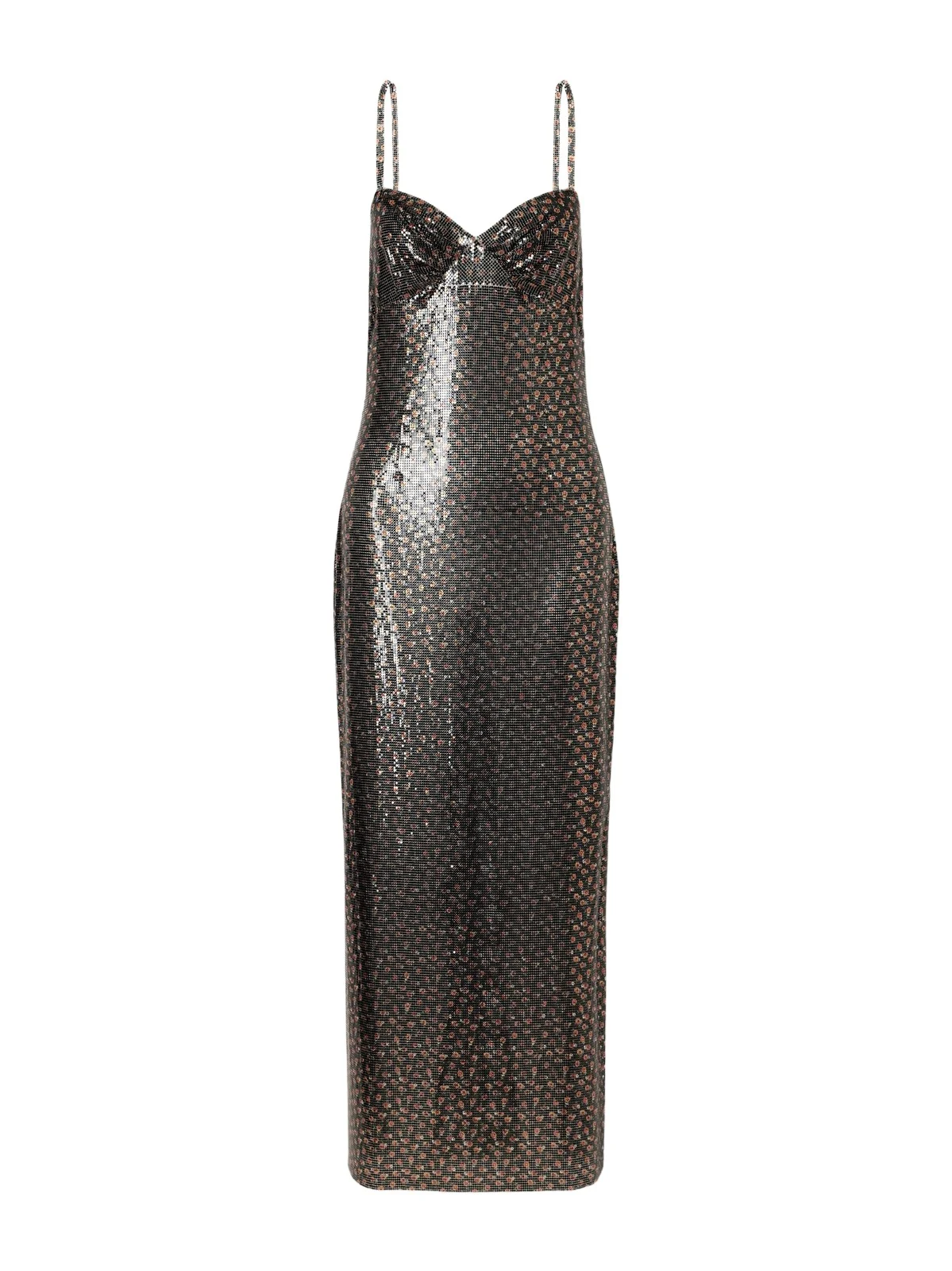 Rabanne Floral-printed Chainmail Maxi Dress