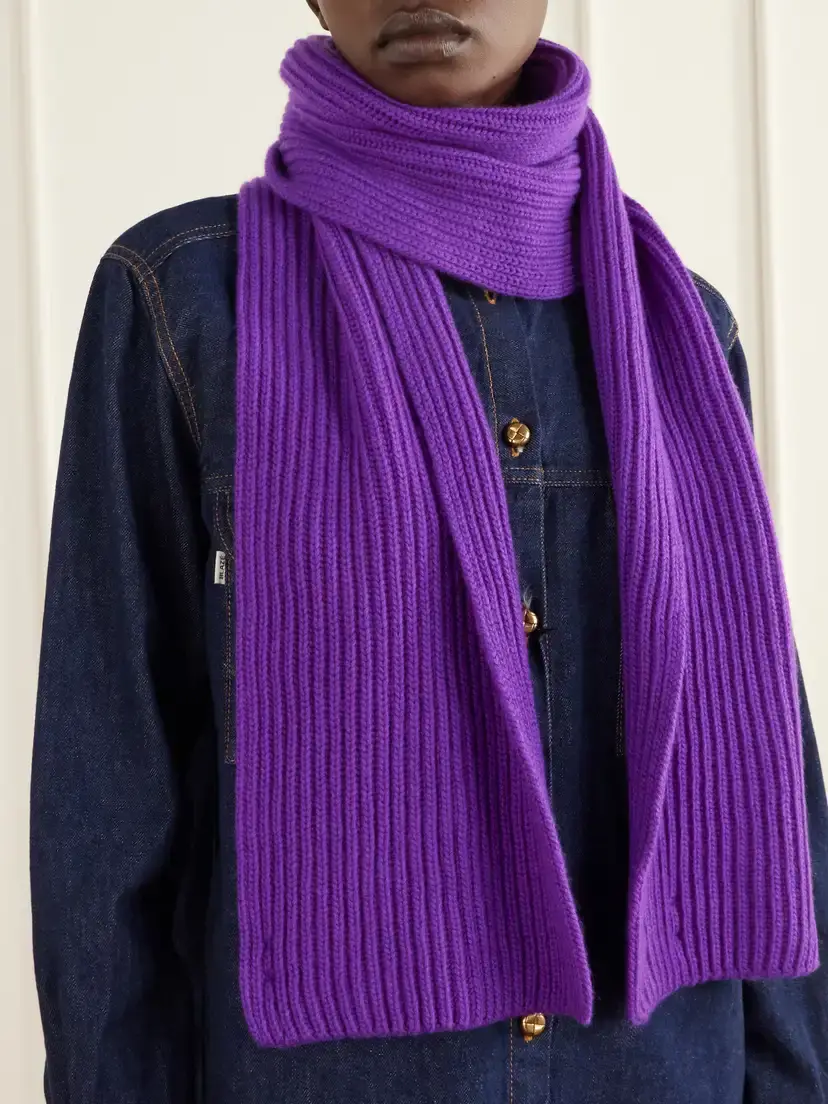 Johnstons of Elgin Lovat Ribbed Cashmere Scarf | Thumbnail 2 Johnstons of Elgin Lovat Ribbed Cashmere Scarf | Thumbnail 2