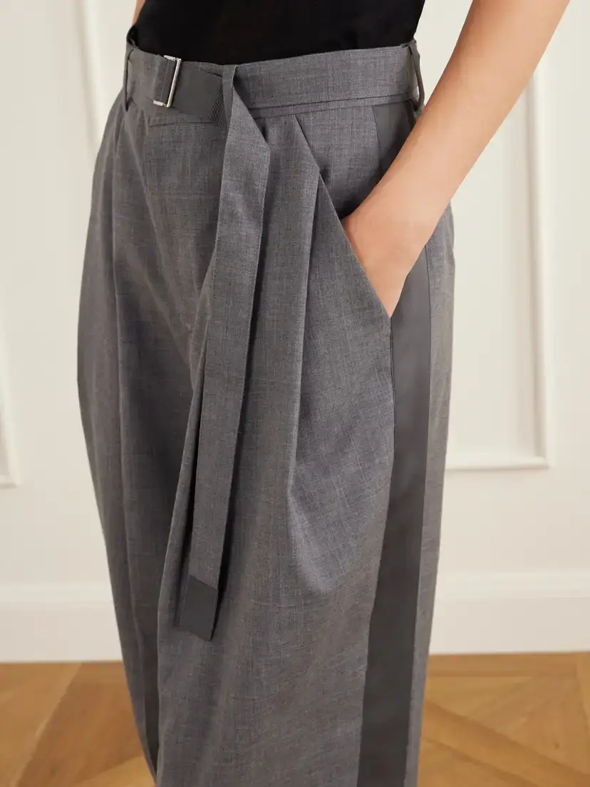 Sacai Belted Pleated Twill Wide-leg Pants | Thumbnail 5 Sacai Belted Pleated Twill Wide-leg Pants | Thumbnail 5