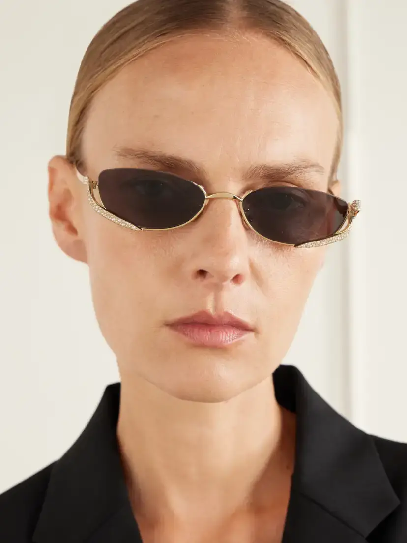 DIOR Eyewear Dior Bow B1u Embellished Cat-eye Gold-tone Sunglasses | Thumbnail 2 DIOR Eyewear Dior Bow B1u Embellished Cat-eye Gold-tone Sunglasses | Thumbnail 2
