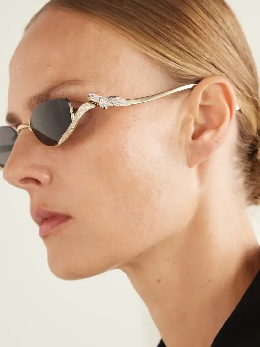 DIOR Eyewear Dior Bow B1u Embellished Cat-eye Gold-tone Sunglasses | Thumbnail 5 DIOR Eyewear Dior Bow B1u Embellished Cat-eye Gold-tone Sunglasses | Thumbnail 5